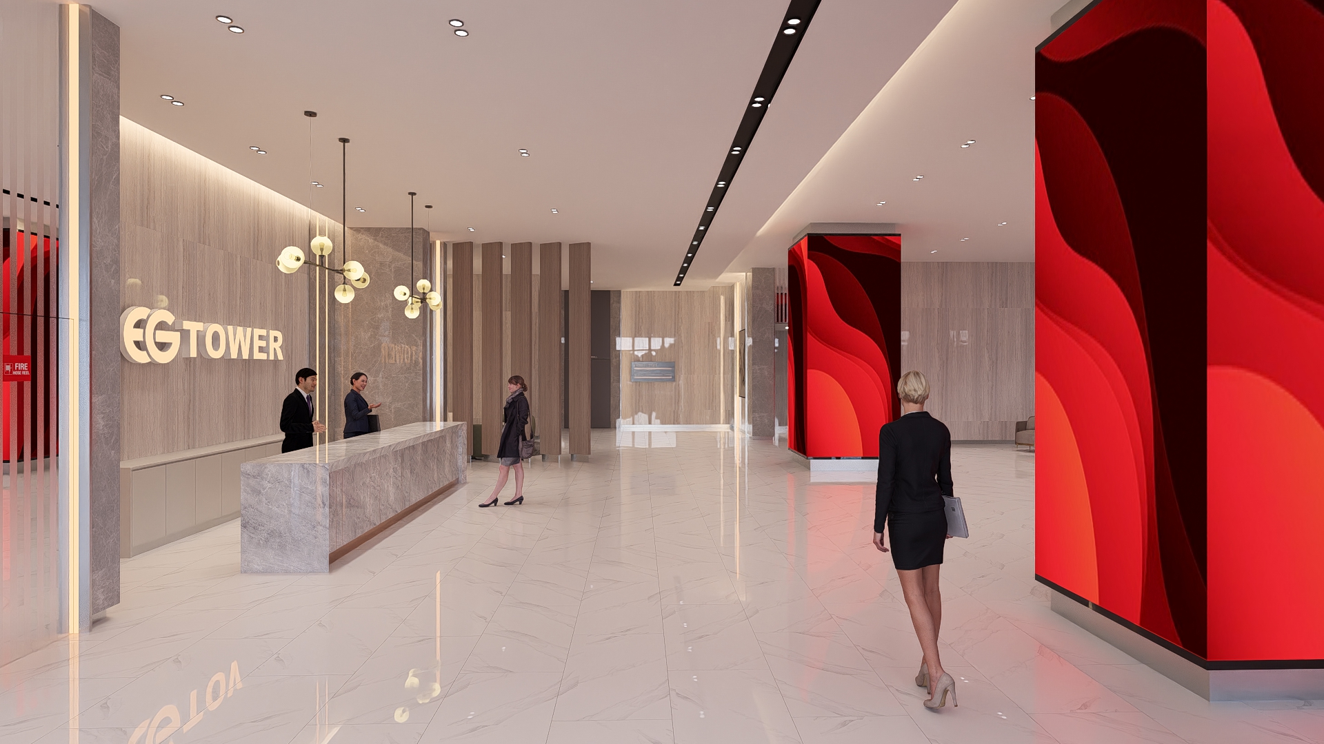 EG Tower reception and office lobby